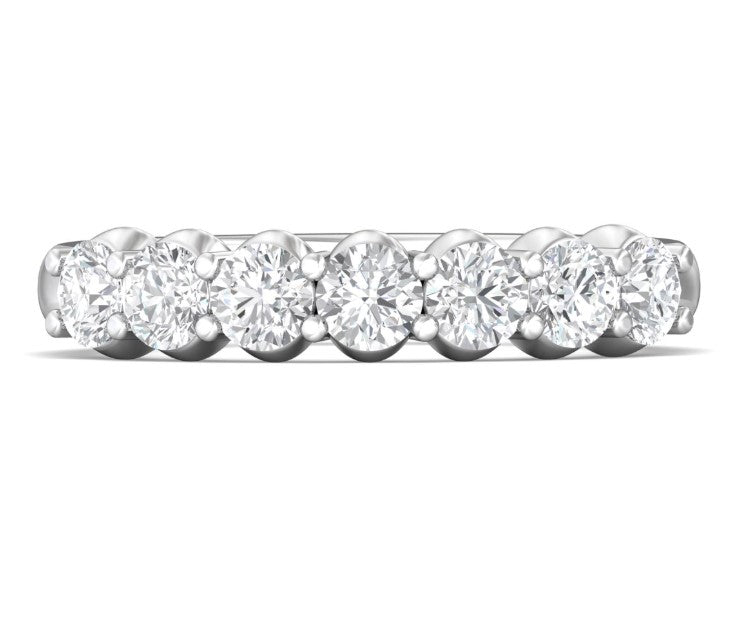 14K White Gold 1.50cttw Classic 5 Stone Diamond Band