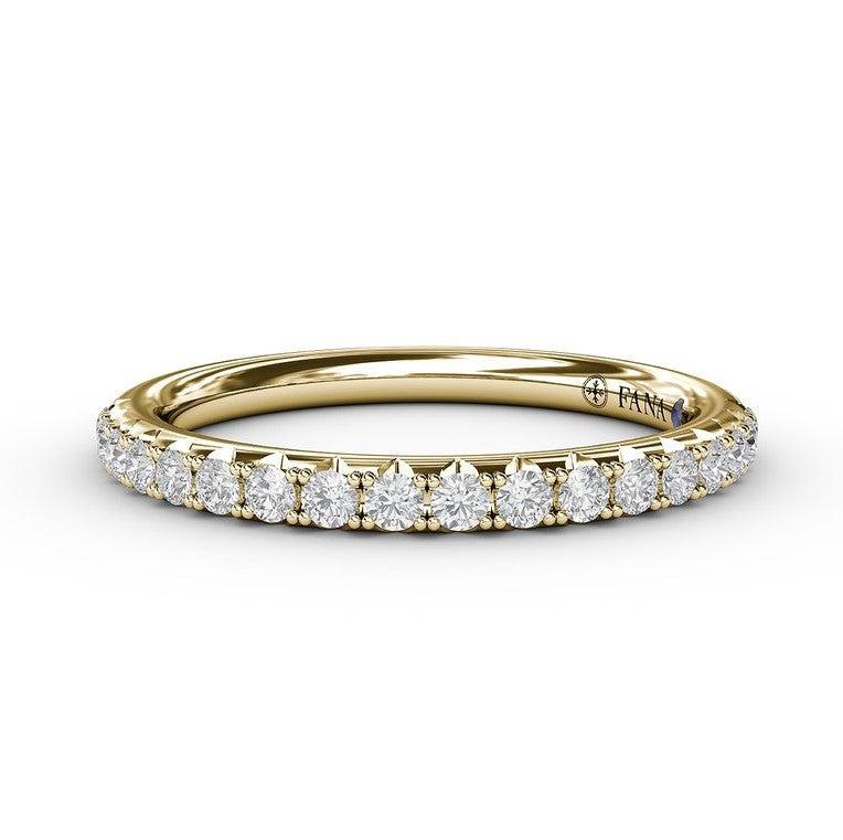 14K YG Delicate Pave Diamond Anniversary Band by FANA Main image