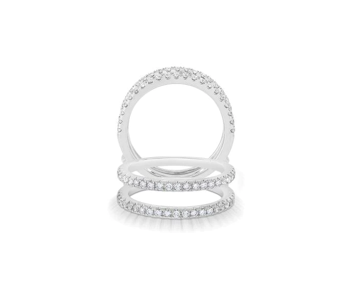 14K WG 1/2cttw Diamond Straight Line Ring Guard