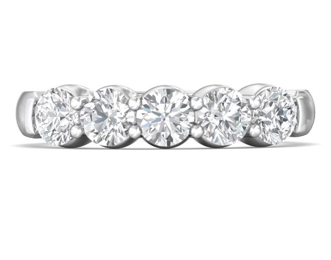 14k Wg 1.28cttw 5 Stone Diamond Anniversary Band

5 Round Dia = 1.28cttw H-I/SI2
JID# 25B05232L Main image