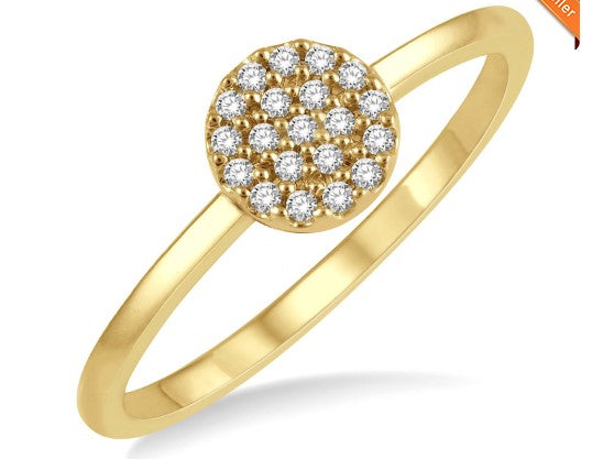 10K YG .10cttw Petite Round Disc Ring Main image