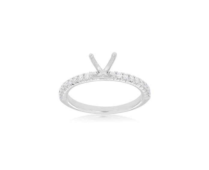 14K WG 1/4cttw Diamond Semi-Mount by Diamonds Forever of U.S.A