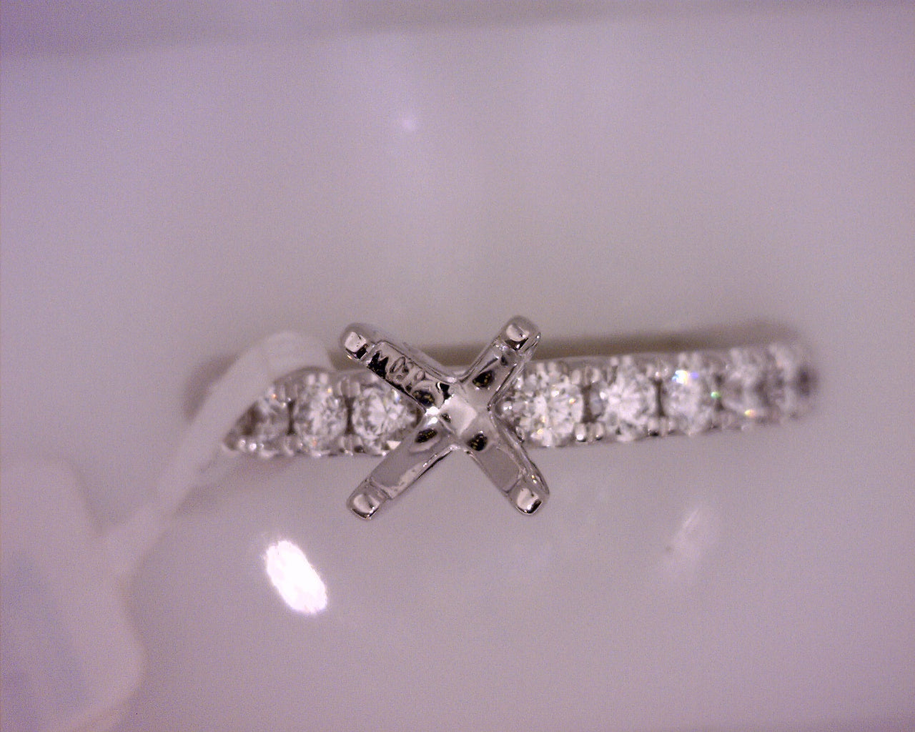 14K WG 3/5cttw Straight Line Semi-Mount Ring Main image