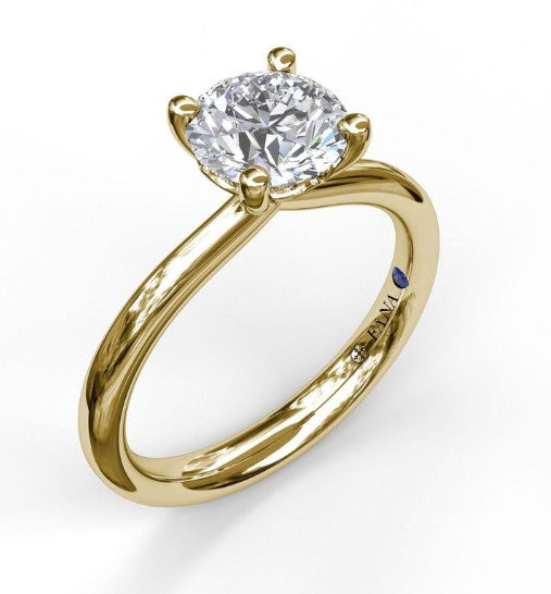 14K Yellow Gold Tapered Solitaire Mounting by FANA Main image