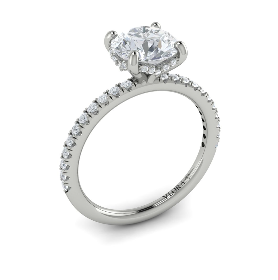 14K WG .29cttw Dia Engagement Semi-Mount w Hidden Halo by Vlora

42 Rnd Dia = .29cttw