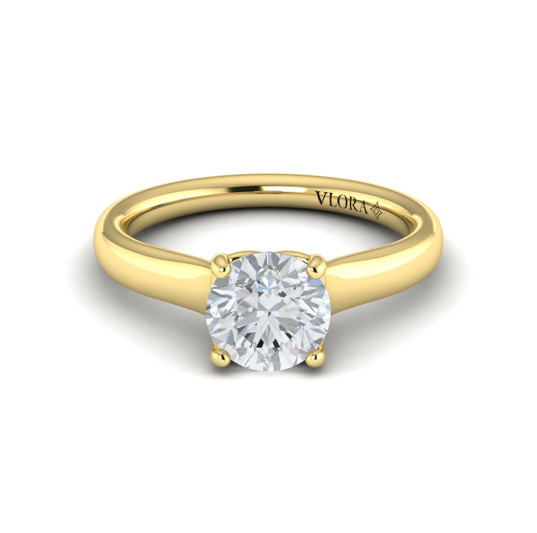 14K YG Classic Solitaire Eng Semi-Mount by Vlora