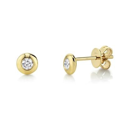 14K YG 1/5cttw Diamond Bezel Stud Earrings Main image
