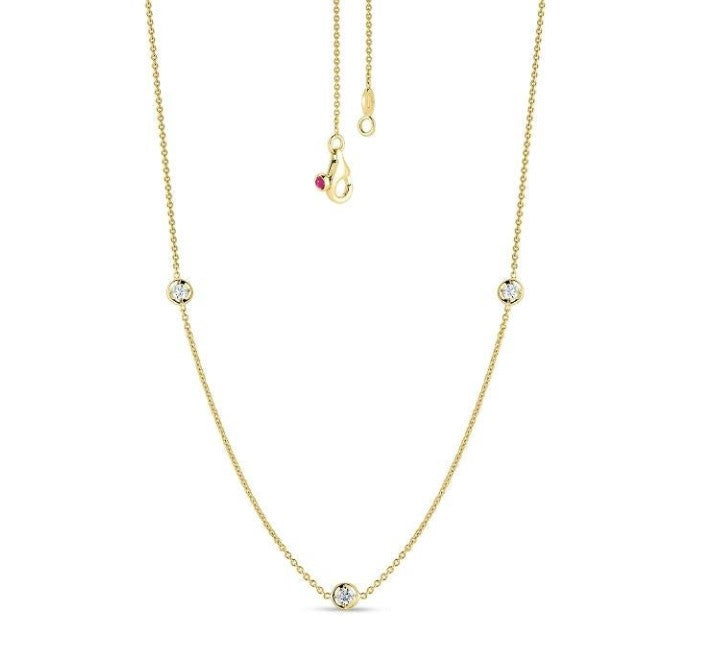 18K YG 3-STATION DIAMONDS BY THE INCH NECKLACE BY ROBERTO COIN Main image