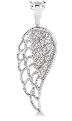 SS .05CTTW DIA ANGEL WING PEND W/CHAIN Main image