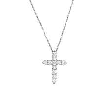 18K WG 0.45CTTW DIA CROSS PDT/CHAIN BY ROBERTO COIN Main image