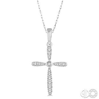 10k Wg 0.10ctw Dia Cross Pendant Necklace Main image