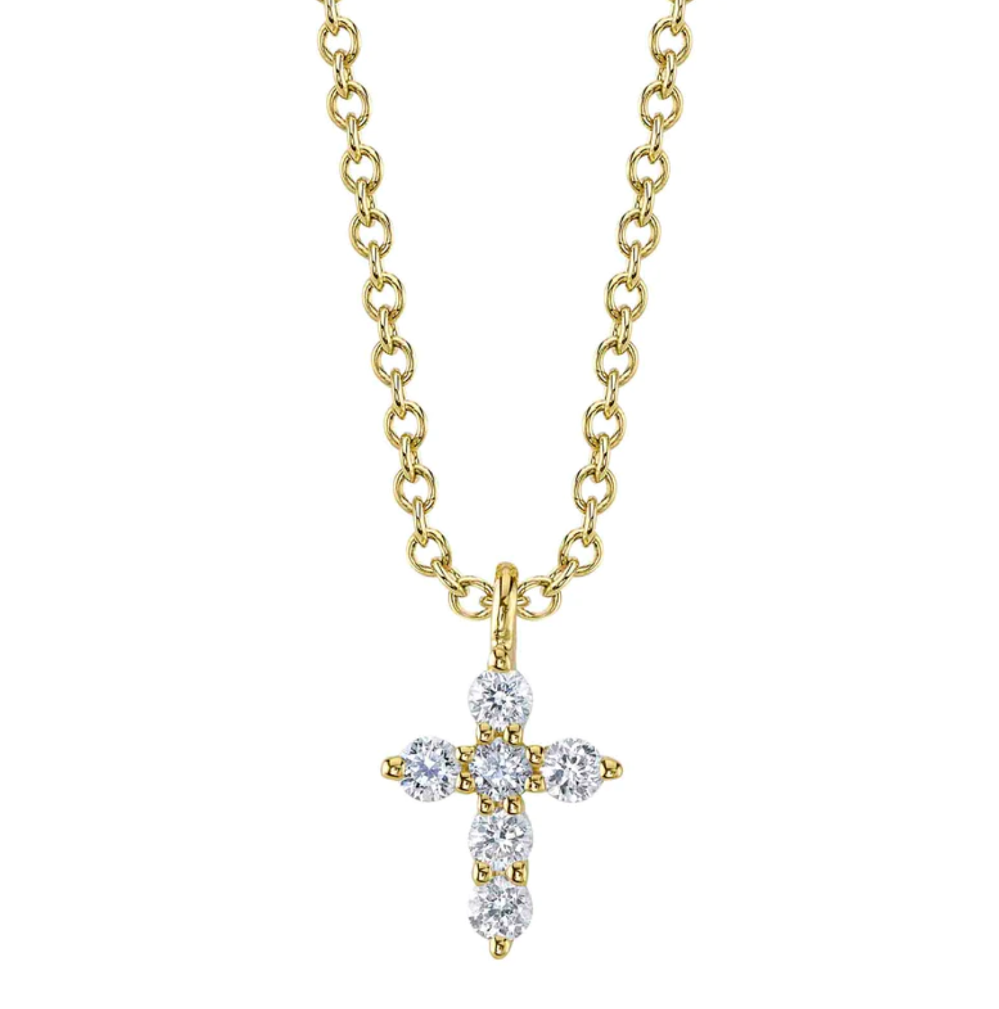14K YG 1/10cttw Diamond Cross Pendant Necklace Main image