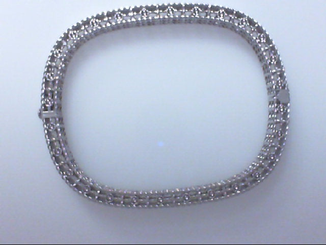 18K WG .48CTTW PRINCESS DIA SATIN BANGLE (46X56) BY ROBERTO COIN