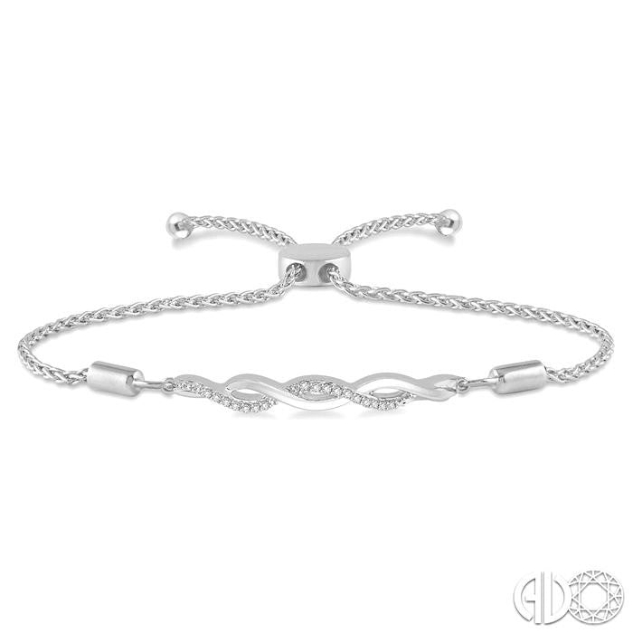 SS 1/20CTTW DIAMOND SWIRL INFINITY LARIAT BRACELET