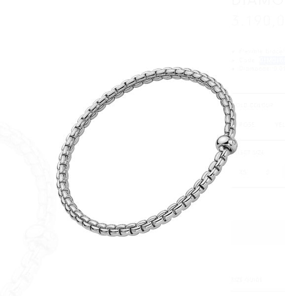18K WG Eka.01ct Single Dia Flex-It Bracelet by FOPE, M