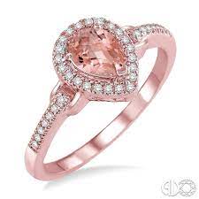 10K PG 7X5MM PS MORGANITE .15cttw DIA RING Secondary image