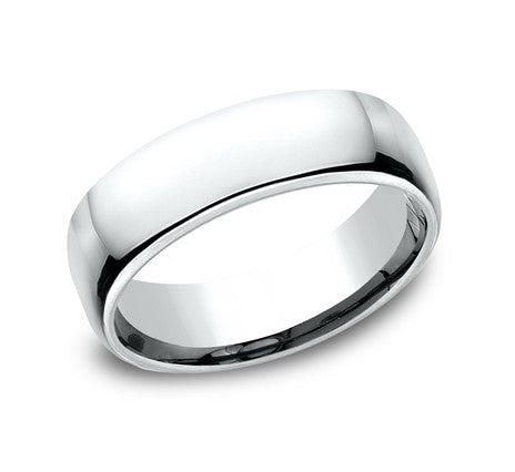 14K WG EURO 6.5MM CF BAND BY BENCHMARK SIZE 10 Main image