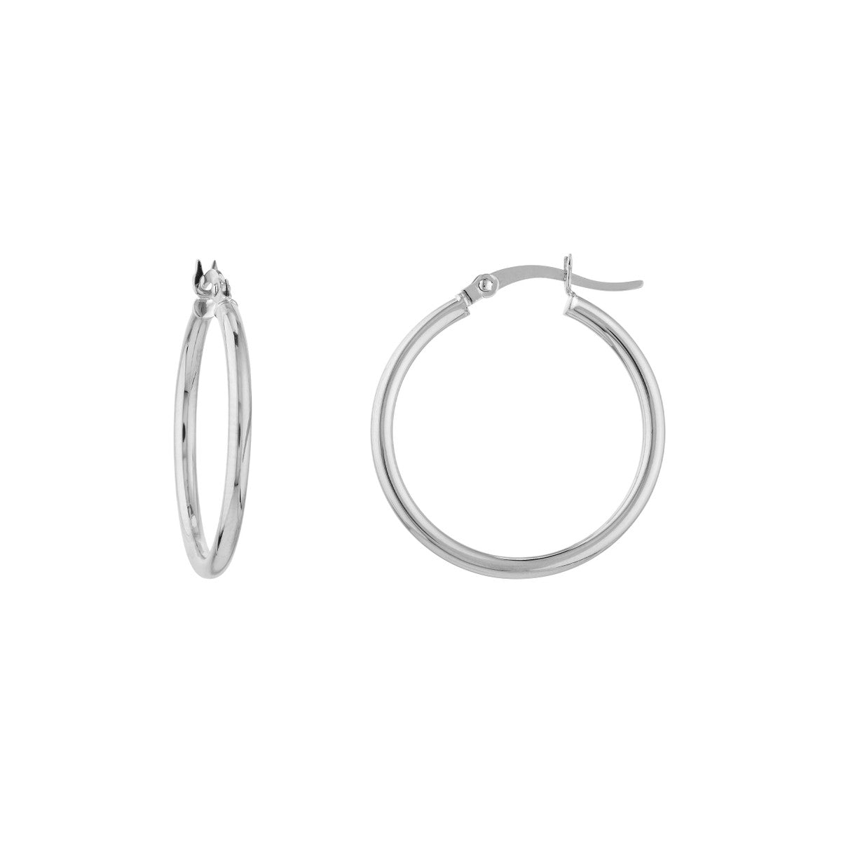 14K WG 25MM POLISHED HOOP