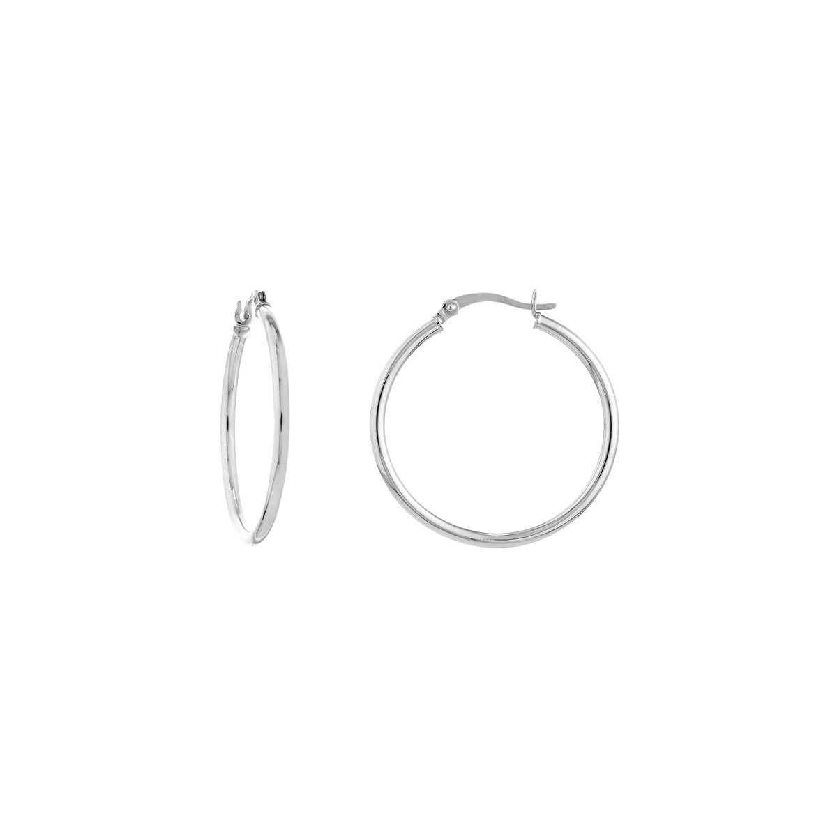 14K WG 30MM POLISHED HOOP