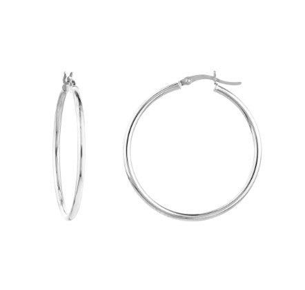14K WG 35MM  POLISHED HOOP