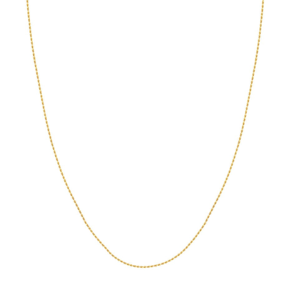 20" 14k Yg 1.05mm Chinese Rope Chain w/ Lobster Clasp