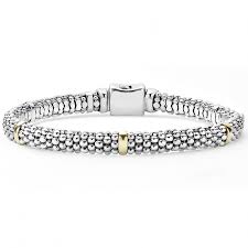 SS/18K Signature Caviar Gold Stations 6mm RP Bracelet by LAGOS Main image