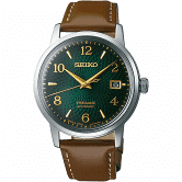 SRPE45 Seiko Presage automatic with green dial and brown leather band Main image
