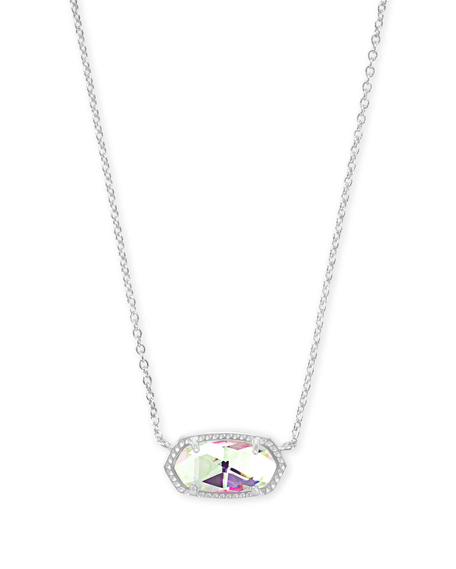 Elisa Necklace in Rhodium in Dichroic Glass by Kendra Scott (rhodium plated over brass)