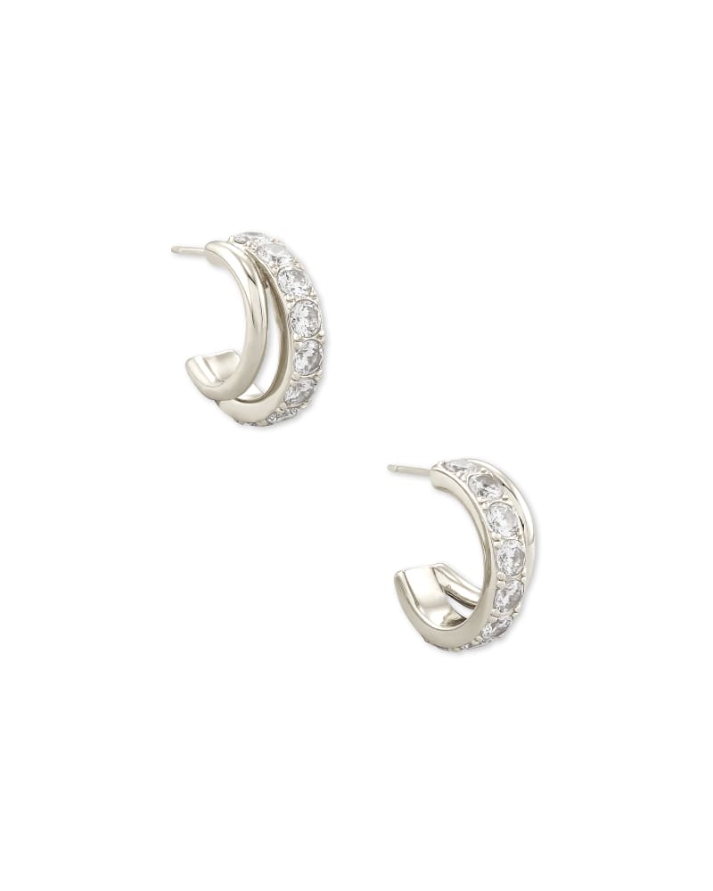 Livy Huggie Earring Rhodium Plated Metal by Kendra Scott