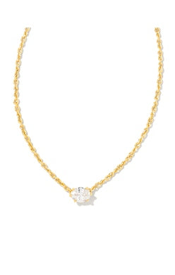 Cailin Pendant Necklace in Gold Metal & White CZ by Kendra Scott (plated over brass)