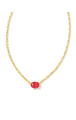 Cailin Pendant Necklace in Gold Metal & Red Crystal by Kendra Scott (plated over brass)