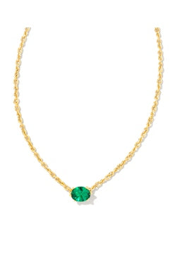 Cailin Pendant Necklace in Gold Metal & Green Crystal by Kendra Scott (plated over brass) Main image