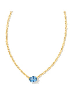 Cailin Pendant Necklace in Gold Metal & Blue Violet Crystal by Kendra Scott (plated over brass)