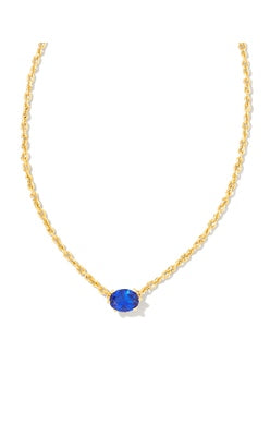 Cailin Pendant Necklace in Gold Metal & Blue Crystal by Kendra Scott (plated over brass)