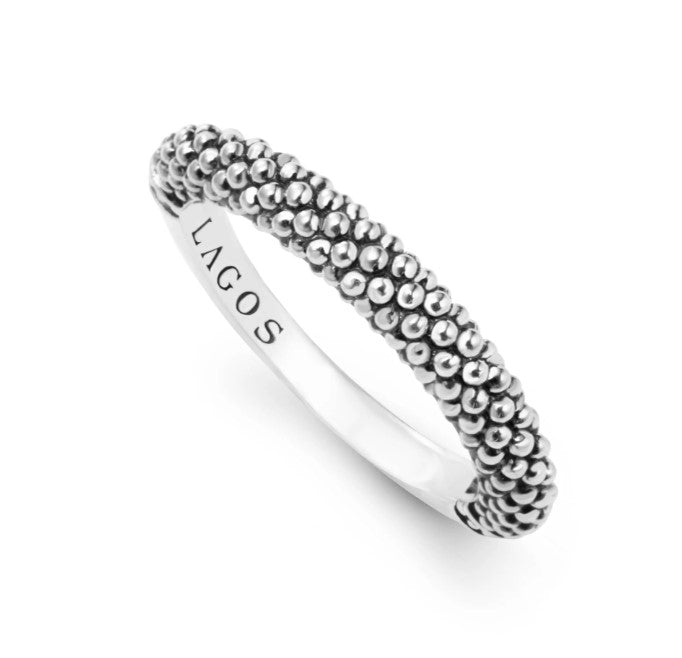 SS Beaded Stack Ring by LAGOS Size 7