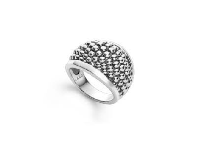 SS Signature Caviar Domed Band Ring by LAGOS Size 7