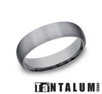 Tant-Grey, 6mm, Domed, All Satin Gents Band by Benchmark Main image