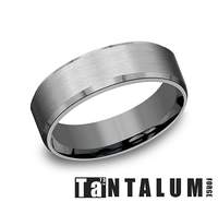 Tant-Grey, 7mm, Slight Bev, All Satin Gents Band by Benchmark Main image