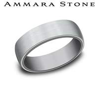 14K WG & Grey Tantalum 6.5mm Satin Finish Wedding Band by Benchmark Main image