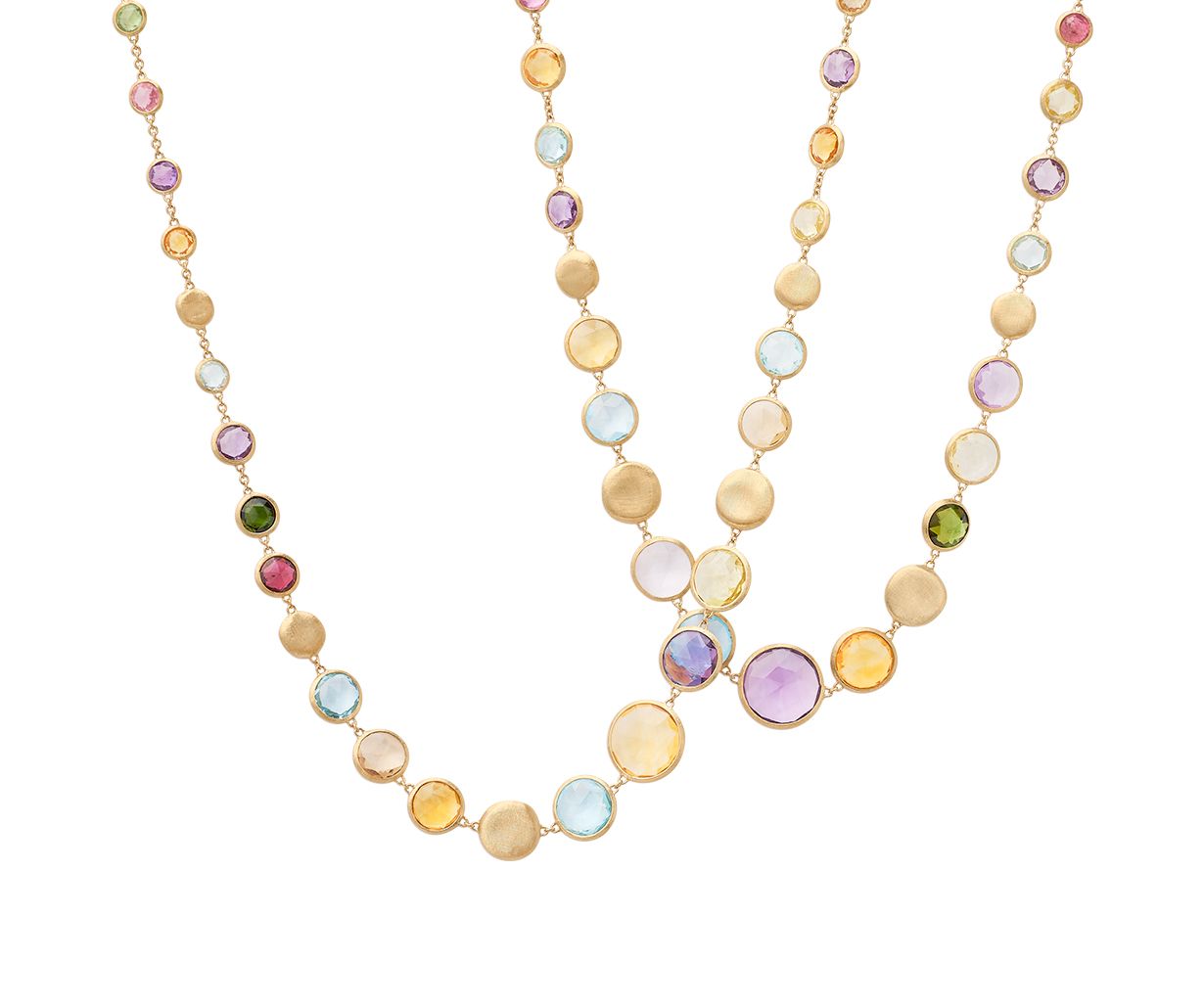 18K YG Jaipur Color Long Graduated Gemstone Necklace by Marco Bicego Secondary image