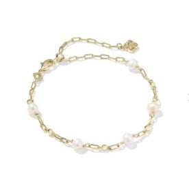 Ashton Gold Plated Delicate Chain Bracelet in Freshwater Cultured Pearl by Kendra Scott Main image
