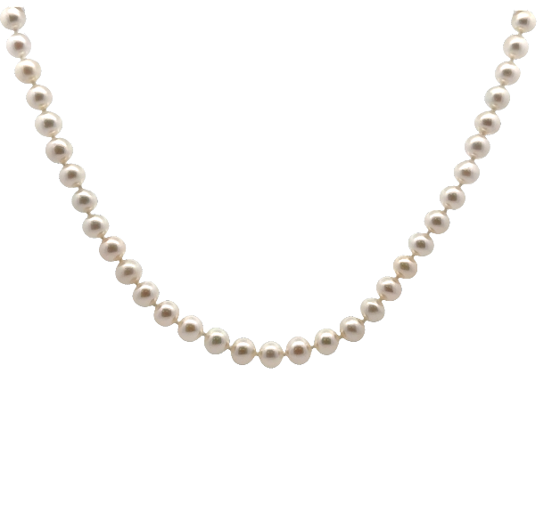 Sterling Silver 6.5x7mm Nucleus Freshwater Pearl Strand Necklace Main image