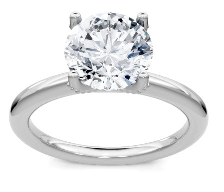14K WG Round Solitaire Semi-Mount with Diamond Prongs by Imagine Bridal