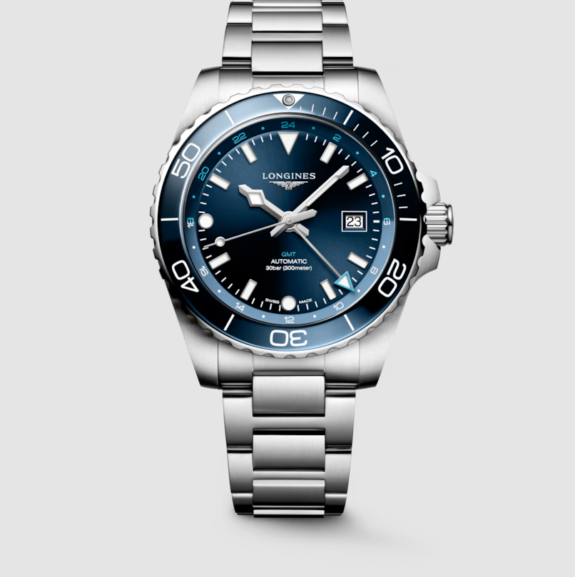 Longines HydroConquest GMT 43mm Watch with Sunray Blue Dial