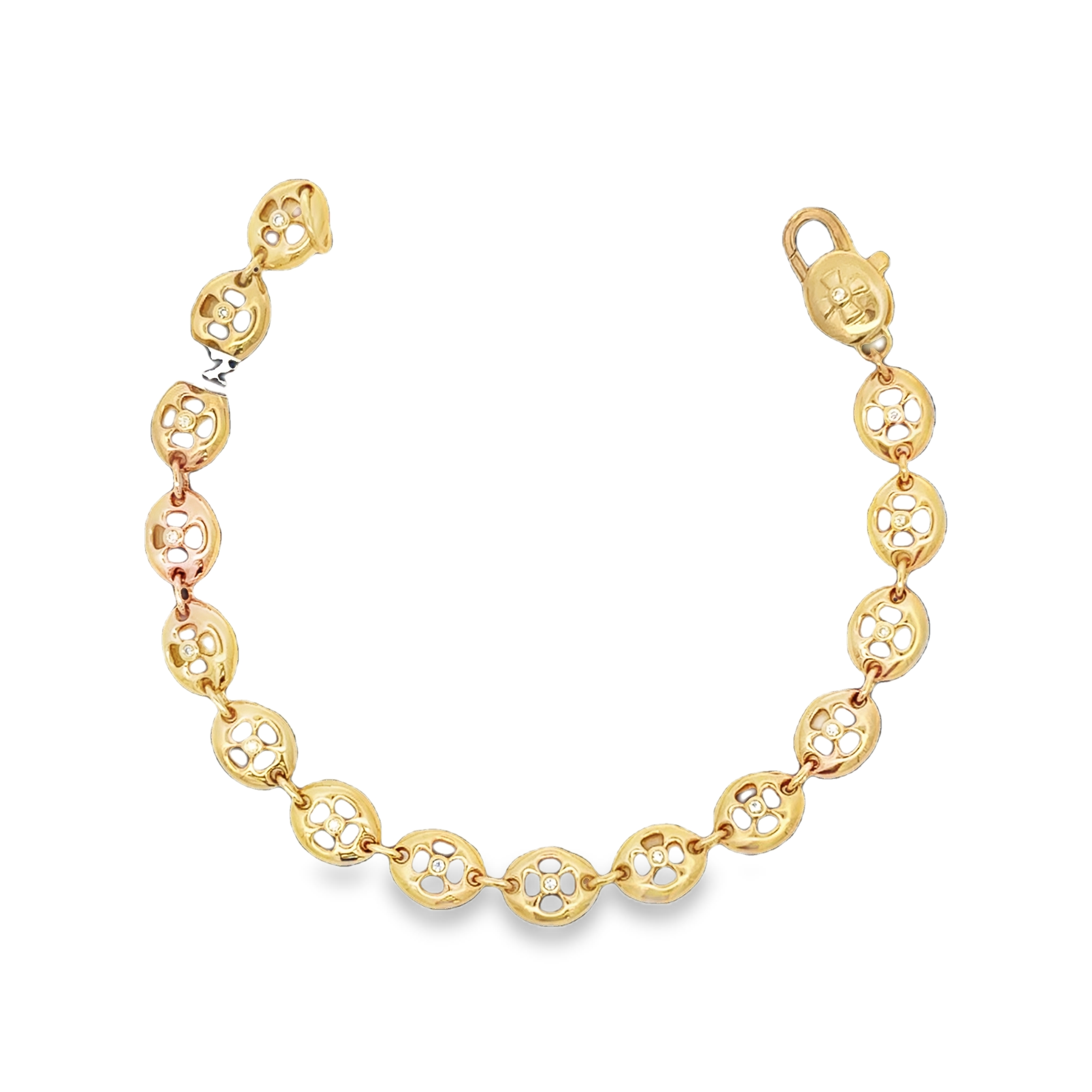 18K YG Cross Chain Bracelet w Diamond Accents by Erica Courtney