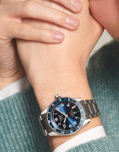 Longines Spirit Zulu Time 42mm GMT Watch with Sunray Blue Dial