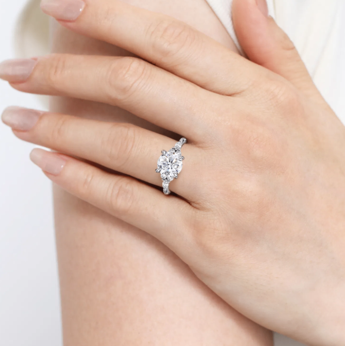 14K White Gold "Avah" Round Diamond Cluster Semi-Mount by Gabriel NY