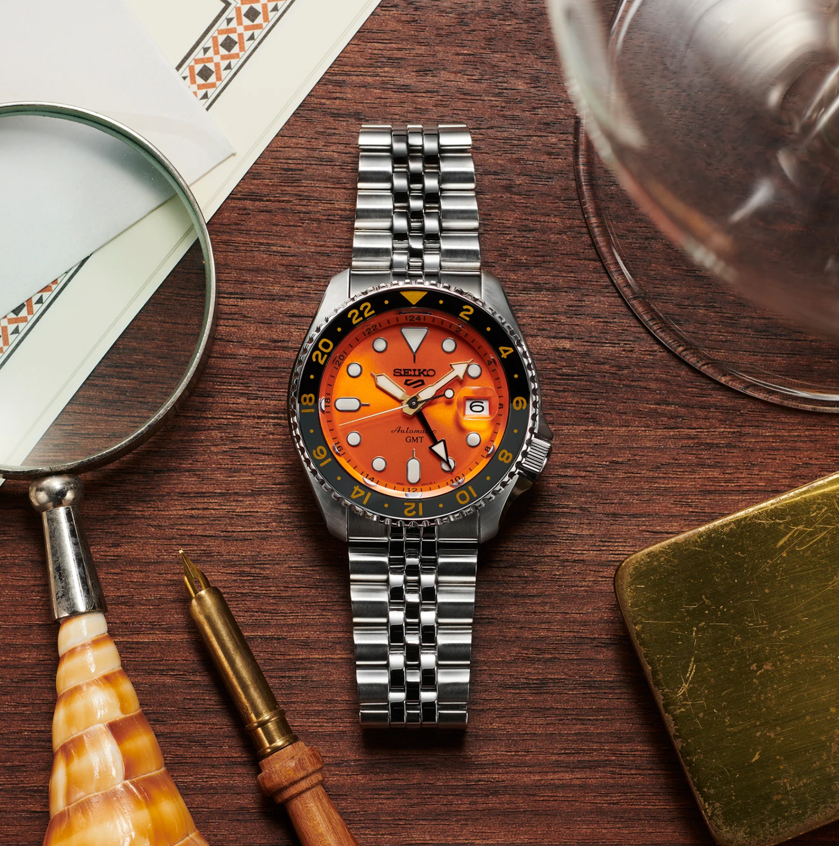 Seiko 5 Sports GMT with Orange Dial