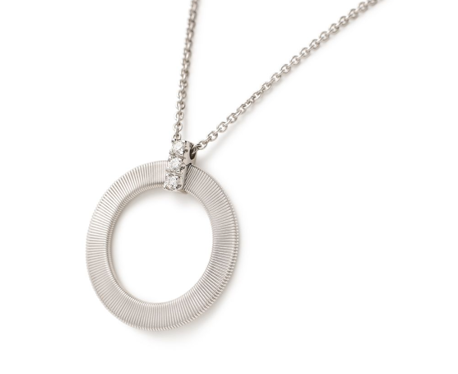 18K WG Masai Open Circle Pendant with Diamond Accent by Marco Bicego Secondary image