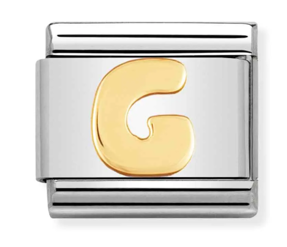 Stainless Steel & 18K Yellow Gold Letter G Initial Charm